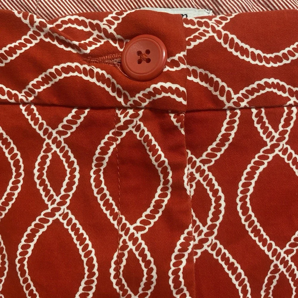 Crown & Ivy Curvy Shorts Womens 22W Red Caroline Chino Stretch Beach Vacation‎